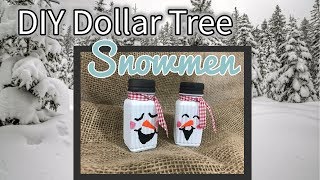 DIY Dollar Tree Snowmen Salt amp Pepper Shakers  Table Decor [upl. by Ullman]