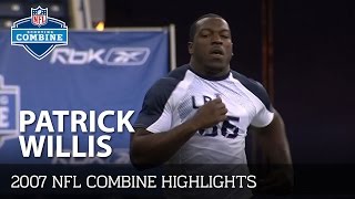 Patrick Willis Mississippi LB  2007 NFL Combine Highlights [upl. by Nodrog]