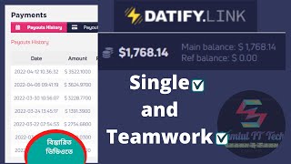 Datify link cpa network weekly 1700 payment  Datify link Single and Teamwork  Bangla tutorial [upl. by Pennie]