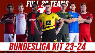 PES 2021  New Bundesliga Kitpack 20232024  Full 20 Teams [upl. by Lisk]