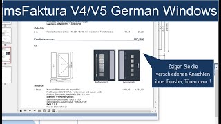 msFaktura V4V5 mit der neuen German Windows© 2024 Preisliste Fenster Angebote erstellen [upl. by Johiah342]