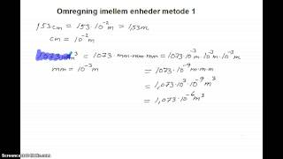 Omregning imellem enheder metode 1 [upl. by Nossah37]