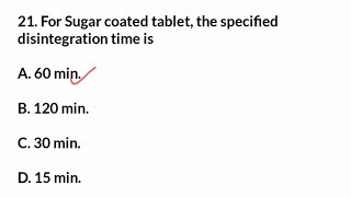 Pharmaceutics MCQ  PharmacistExamQuestionsPaper  GPAT Exam DCO Exam  NIPER Exam [upl. by Berlinda]