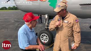 World War II Veteran Flies In B25 Flying Legends of Victory Tour in Leesburg 2018 [upl. by Nnyloj]