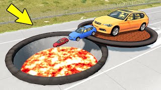 Big amp Small Cars vs Giant Manhole ✅ BeamNGDrive  GipsoCartoon [upl. by Eldred848]