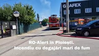 ROAlert în Ploiești Incendiu cu degajări mari de fum [upl. by Joyann]