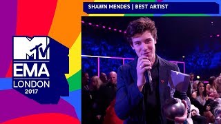 Shawn Mendes Accepts Best Artist Award  MTV EMAs 2017  MTV Music [upl. by Aieki]