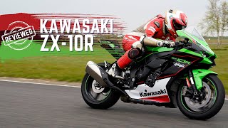 Kawasaki ZX10R Review 2021  First Track Ride [upl. by Hplodur]