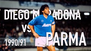 Diego Maradona vs Parma  2 goals and a genius assist  10021991 [upl. by Clapper]