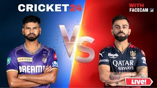 RCB VS KKR IPL Match  Cricket 24  C24 LIVE  shortslive cricket24 shortsfeed viralshort [upl. by Ateuqal]