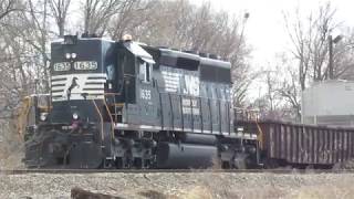 121017  NS 1635 High Nose SD402 Switches Cars at Granite City IL [upl. by Bopp]