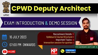 UPSC  CPWD Deputy Architect Syllabus 2023 Tentative  Exam Introduction and DEMO Session [upl. by Clynes]