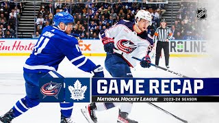 Blue Jackets  Maple Leafs 1214  NHL Highlights 2023 [upl. by Rolfe]