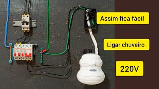 Chuveiro 5500W 220V Ligado com Cabo 4mm² Disjuntor 30A [upl. by Evilc]