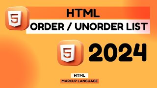 Ordered amp Unordered List in HTML  2024  Lecture 6 [upl. by Wenoa]