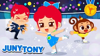 Patinaje Artístico  Patinemos Sobre Hielo  Deportes  Canciones Infantiles  JunyTony en Español [upl. by Adnhoj]