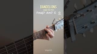 Dandelions Ruth B Guitar Karaoke  Dandelions Guitar Karaoke shorts [upl. by Ahserak]