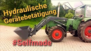 Frontlader umbau Hydraulische Gerätebetätigung nachrüsten eigenbau Fendt Farmer 108s [upl. by Ynwat]