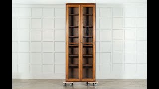 English Oak Glazed Haberdashery Cabinet [upl. by Nattirb]