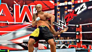 WWE 2K23  Cody Rhodes vs Solo Sikoa  Full Match on Monday Night Raw  WWE 2K23 GAMEPLAY [upl. by Betti]