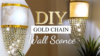 GOLD Chain Sconce DIY WALL Lighting IDEA [upl. by Laughlin]