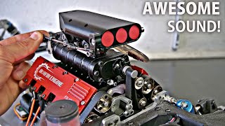 SUPERCHARGER Installation on RC V8 Car and TEST [upl. by Adaval]