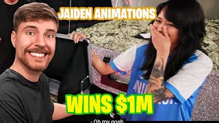 Jaden animations outsmarts everyone on this challenge Mr beast 1m [upl. by Oijile]