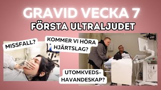 GRAVID VECKA 7 FÖRSTA ULTRALJUDET [upl. by Holli]