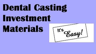 Dental Casting Investment materials [upl. by Rafaelita]