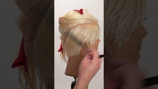 Long Pixie Haircut with Bangs Tutorial with a Razor and Scissors shorts short [upl. by Itnaihc218]