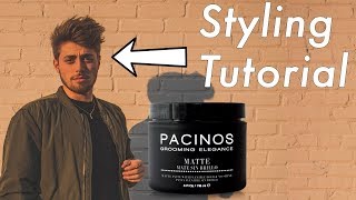 PACINOS MATTE STYLING TUTORIAL  Pacinos Hair Grooming Review [upl. by Atteloc]