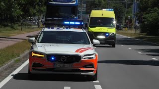 🇧🇪 Belgische Verkeerspolitie Volvo V90 begeleidt ambulance naar het ziekenhuis in Turnhout [upl. by Keithley]