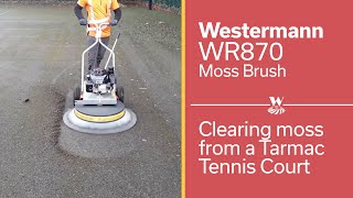 Westermann WR870  Moss removal from Tarmac Tennis Court [upl. by Azeret]