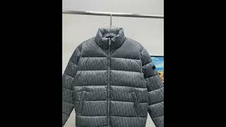 Dior oblique down jacket grey close look like [upl. by Ahswat661]