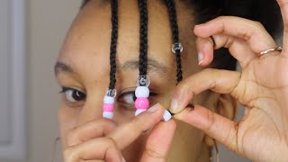 3 QUICK EASY WAYS TO ADD BEADS TO HAIR with and without beader [upl. by Tereve]