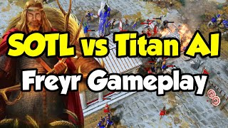 AoM Retold SOTL vs Titan AI new god Freyr [upl. by Nebuer819]