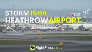 Live London Heathrow Airport  STORM ISHA [upl. by Bysshe]