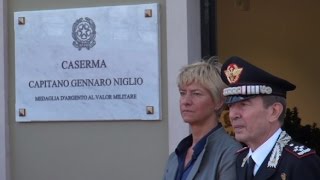 Marcianise CE  Il ministro Pinotti inaugura la caserma dei carabinieri 031014 [upl. by Orsini328]