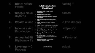 Life formulas🗝️ shorts short psychologymatters motivation personalgrowth personaldevelopment [upl. by Ayik]