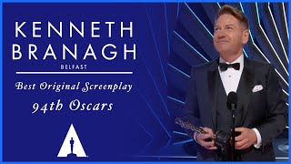 Kenneth Branagh Wins Best Original Screenplay for Belfast  94th Oscars [upl. by Byers]