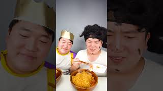 fire noodle ramyeon kimbap spicy seafood Mukbang  TikTok Funny Videos  HUBA shorts [upl. by Mena]