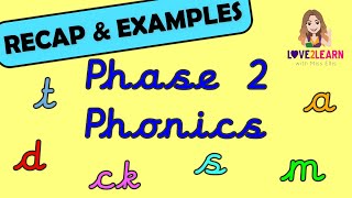 Phonics Phase 2 RECAP with examples with Miss Ellis 💛 phase2sounds [upl. by Desirea]