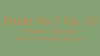 Etude No 3 Op 60 Carcassi Performed by Long Nguyen [upl. by Ille]