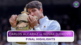 Alcaraz goes backtoback  Carlos Alcaraz vs Novak Djokovic  Final Highlights  Wimbledon 2024 [upl. by Attekal]