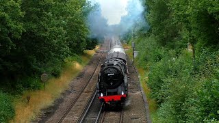 70000 steams through the Sevenoaks Weald en route to London with a Steam Dreams Charter 6824 [upl. by Nosirb717]