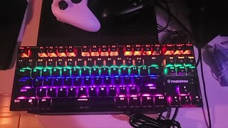 Punkston TK87 Mechanical Gaming Keyboard RGB Rainbow LED Backlit TKL 87 Keys AntiGhosting PC Game [upl. by Ahsikan]