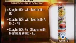 Campbell Soup recalls 15 Million pounds of SpaghettiOs [upl. by Airelav885]