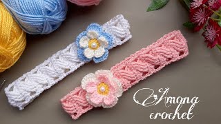 Easy crochet headband بندانة كروشية سهله للمبتدئين سورتيتربطة شعر مشروع من الكروشية توك عيد كروشية [upl. by Aneerol573]