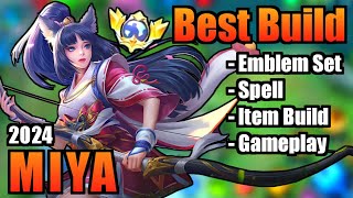 MIYA BEST BUILD 2024  TOP 1 GLOBAL MIYA BUILD  MIYA  MOBILE LEGENDS  MLBB [upl. by Lilias]