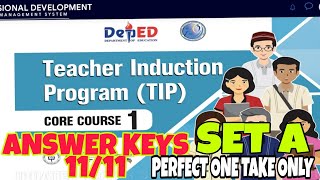 PERFECT SCORE  COURSEBOOK 1 QUIZ SET A WITH ANSWER KEY  TIP COURSE  TEACHER INDUCTION PROGRAM [upl. by Nhguaved]